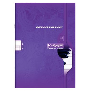 Cahier piqué musique et chant 48 pages, format A4, seyès / portées, papier 70g