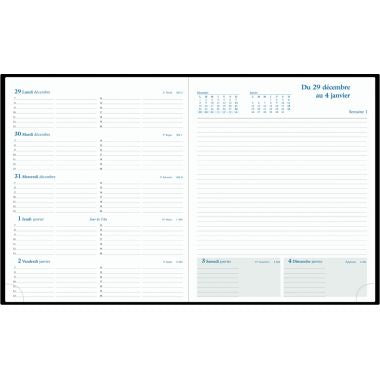 Agenda semainier Espace22 18,5x22,5cm noir