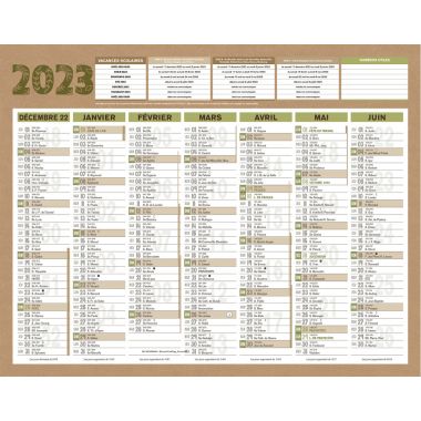 Calendrier semestriel 7 mois par face Natura 21x26,5cm