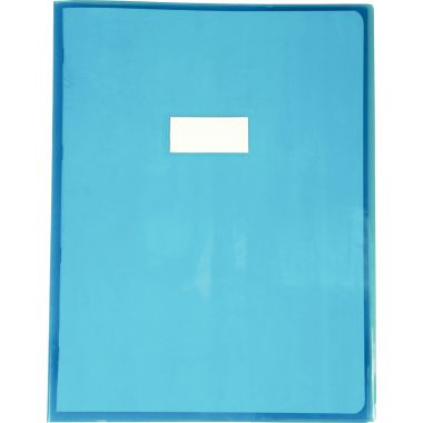 Protège-cahier cristal 24 x 32 cm 22/100 coloris bleu