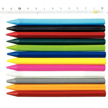 Pochette de 12 craies plastique assorties