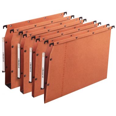 Paquet de 25 dossiers suspendus ULTIMATE en kraft 240g pour armoire, dos V, orange