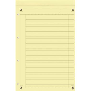 Bloc NOTEPAD 80 feuilles perforées, format A4+, ligné 6 mm, papier jaune