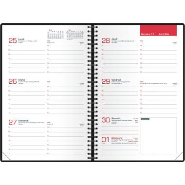 Agenda semainier Office 10x15cm gris