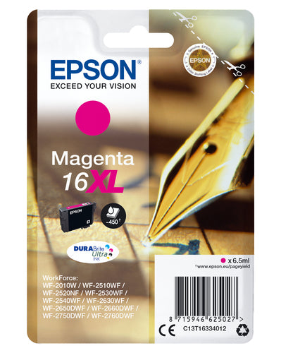 Epson STYLO PLUME / 16XL cartouche jet d'encre magenta haute capacité authentique (T163340)