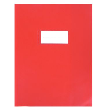 Paquet de 10 protèges-cahier luxe opaque avec rabats épaisseur 22/100ème 17x22 cm PVC cristal rouge