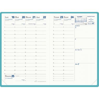 Agenda semainier Equology 10x15cm bleu clair