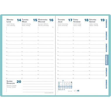 Agenda semainier Equology 10x15cm bleu clair