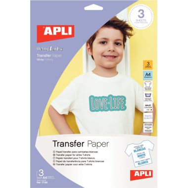 Pochettes de 3 feuilles APLI papier transfert format A4