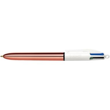 Stylo bille 4 Couleurs Shine rose doré