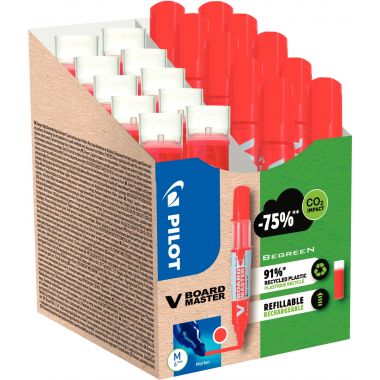 Pack de 10 marqueurs V-Board Master + 10 recharges rouges