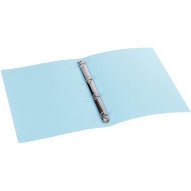 Classeur 4 anneaux en polypropylène opaque, format A4, dos 2,5 cm, bleu clair