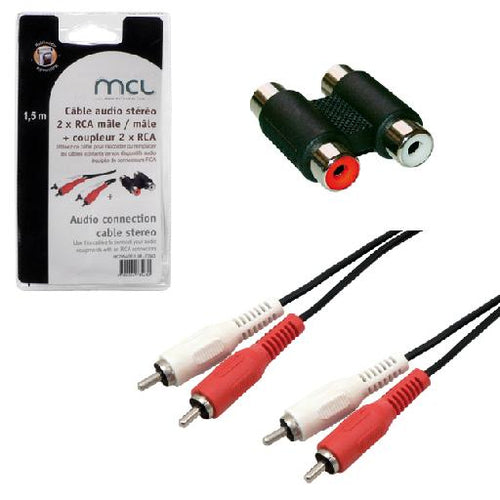 MCL MC705AGE-1.5M câble audio 1,5 m 2 x RCA Noir