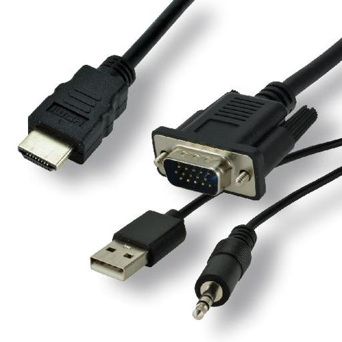 MCL MCVDIVGAHD-1.5M câble vidéo et adaptateur 1,5 m VGA (D-Sub) HDMI Type A (Standard) Noir