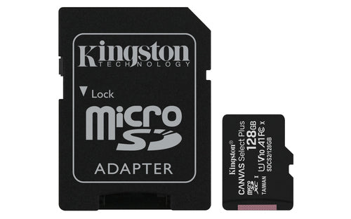 Kingston Technology Carte micSDXC Canvas Select Plus 100R A1 C10 de 128 Go + ADP