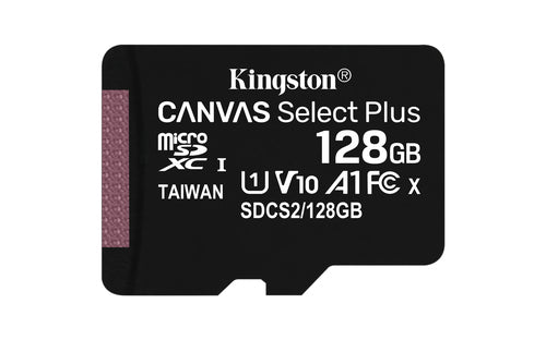 Kingston Technology Carte micSDXC Canvas Select Plus 100R A1 C10 de 128 Go + ADP