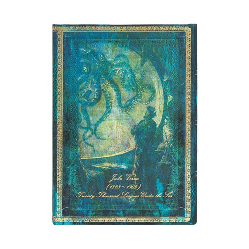 Paperblanks VERNE, TWENTY THOUSAND LEAGUES bloc-notes 144 feuilles Bleu