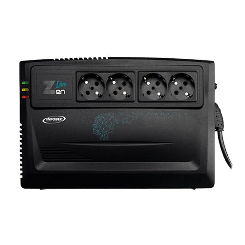 Infosec Zen Live 1000 alimentation d'énergie non interruptible Interactivité de ligne 1 kVA 600 W 4 sortie(s) CA