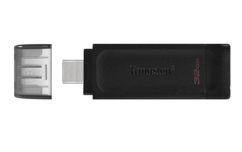 Kingston Technology DataTraveler 70 lecteur USB flash 32 Go USB Type-C 3.2 Gen 1 (3.1 Gen 1) Noir