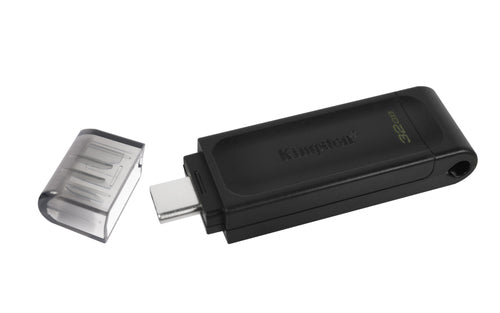 Kingston Technology DataTraveler 70 lecteur USB flash 32 Go USB Type-C 3.2 Gen 1 (3.1 Gen 1) Noir