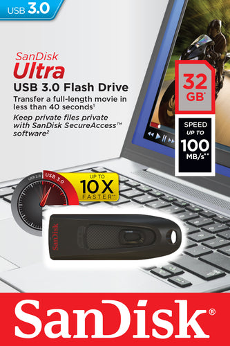 SanDisk Ultra lecteur USB flash 32 Go USB Type-A 3.2 Gen 1 (3.1 Gen 1) Noir