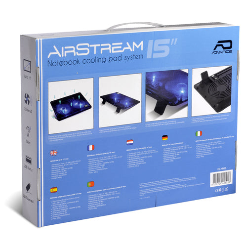 ADVANCE AirStream 15" système de refroidissement pour ordinateurs portables 38,1 cm (15") 1500 tr/min Noir