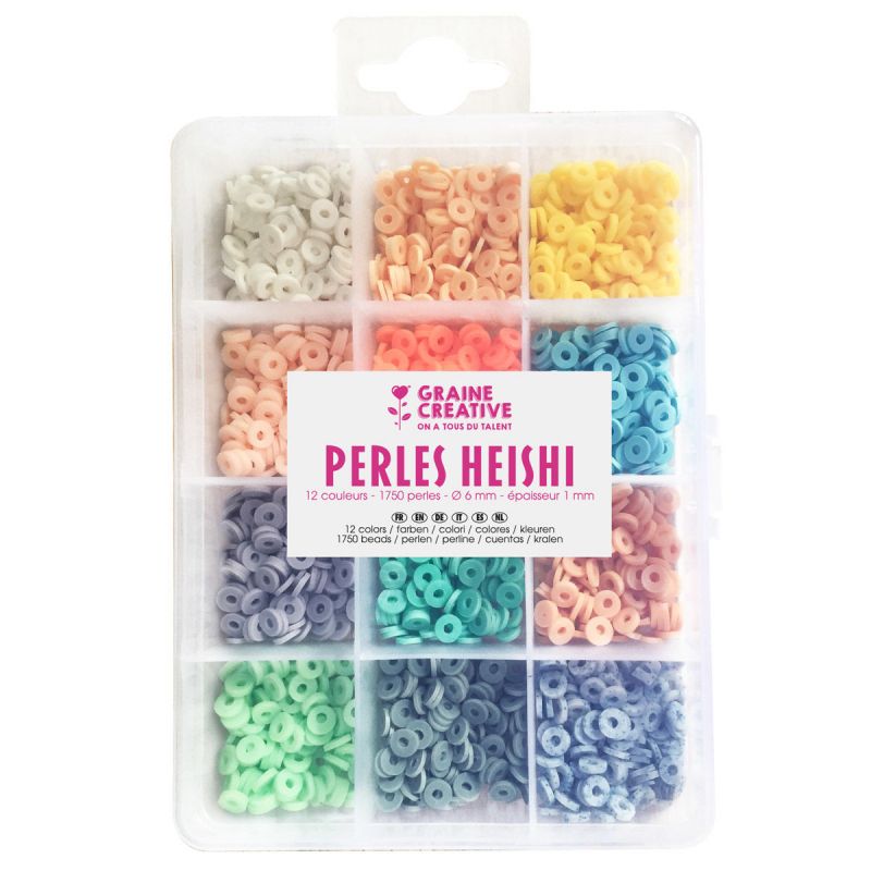 Boite de perles Heishi - Pastel