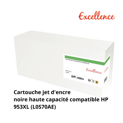 Excellence cartouche jet d'encre noire haute capacité compatible HP 953XL (L0S70AE)