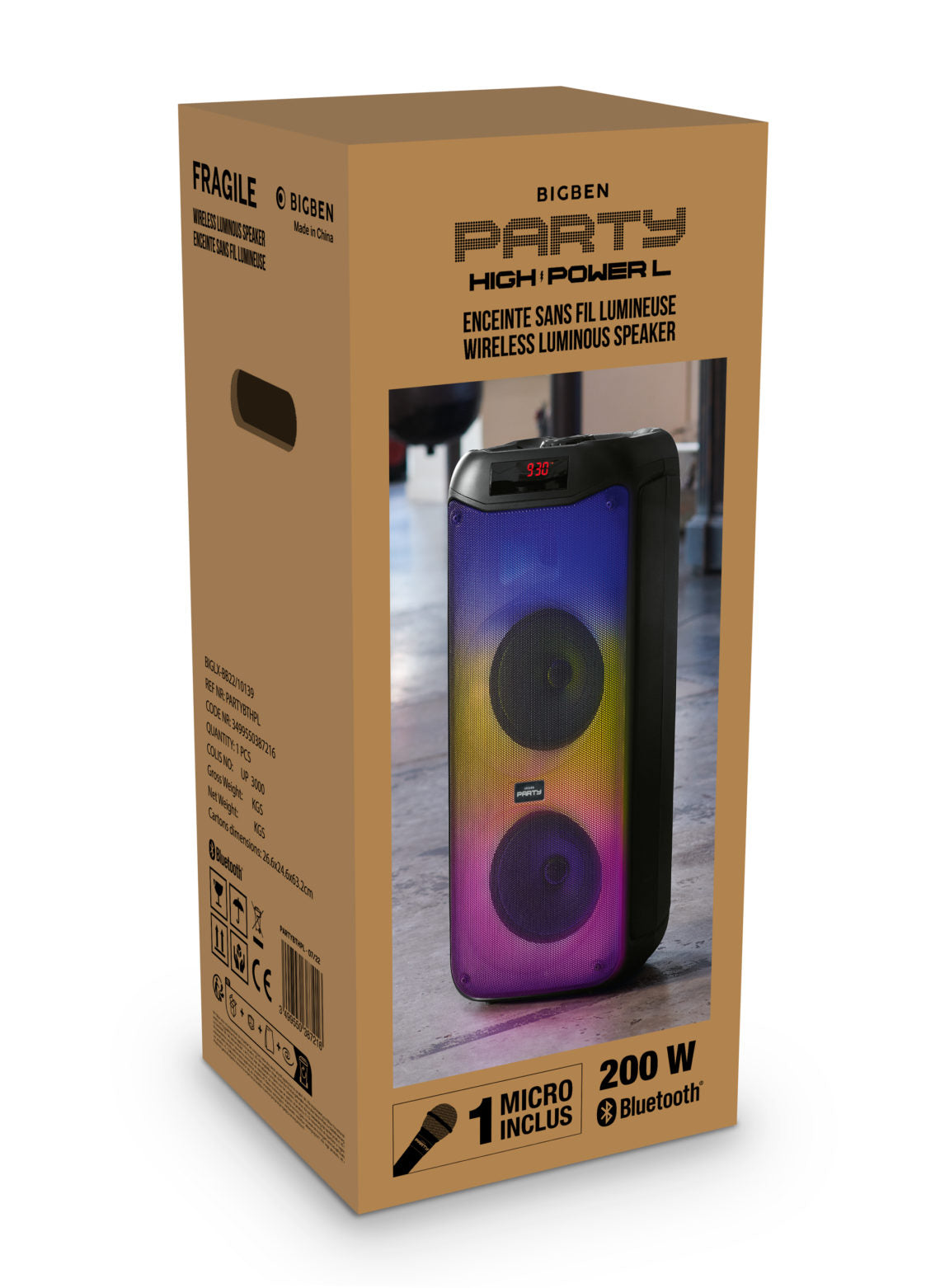 PARTY Light & Sound PARTYBTHPL haut-parleur portable et de fête Noir