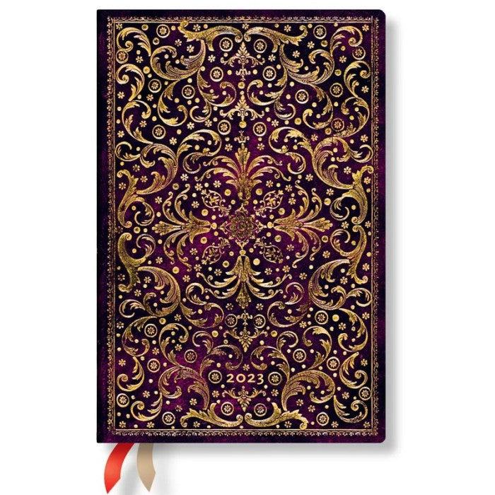 AGENDA SEMAINIER 9,5X14CM PAPERBLANKS AURELIA MINI 12 MOIS VERTICAL