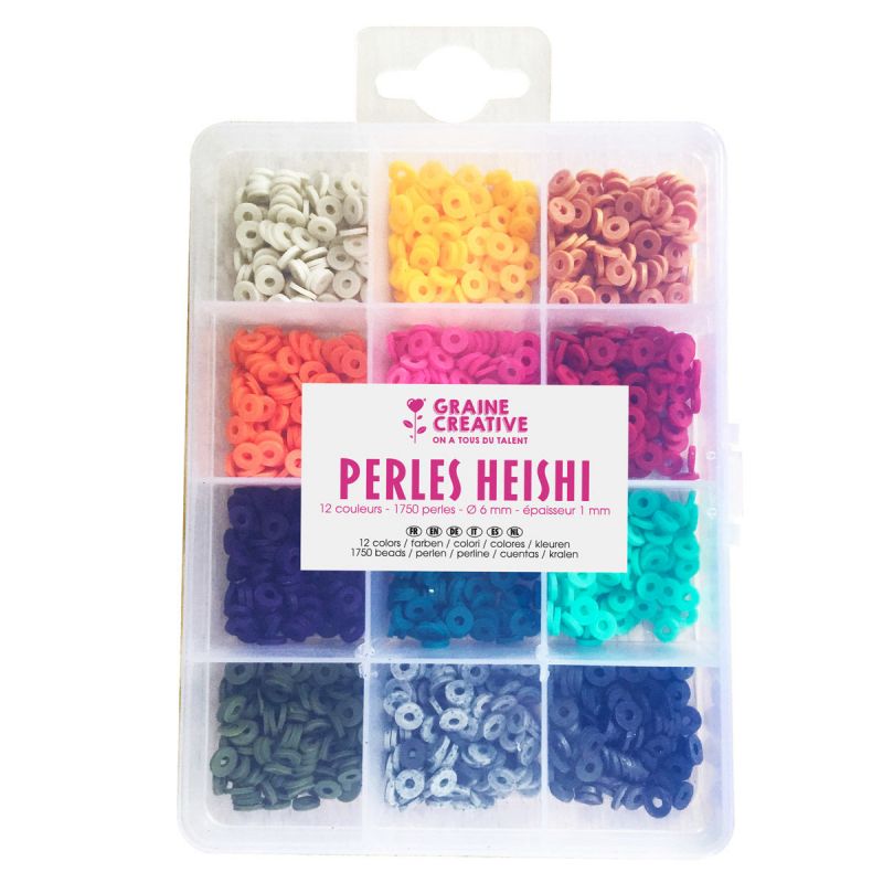 Boite de perles Heishi - Couleurs vives