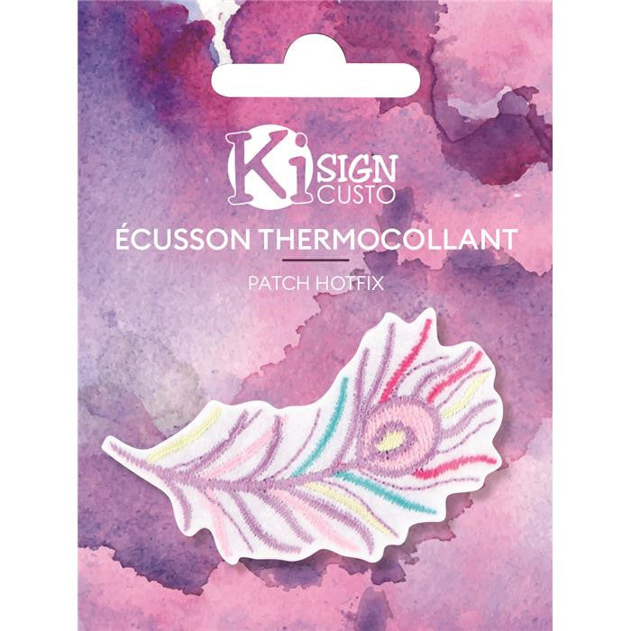 Écusson brodé thermocollant plume