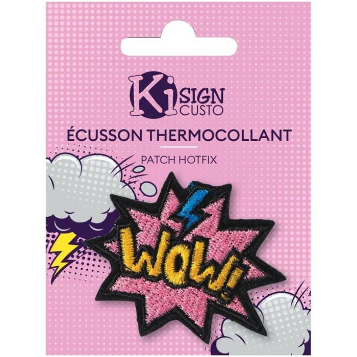 Écusson brodé thermocollant « wow! »