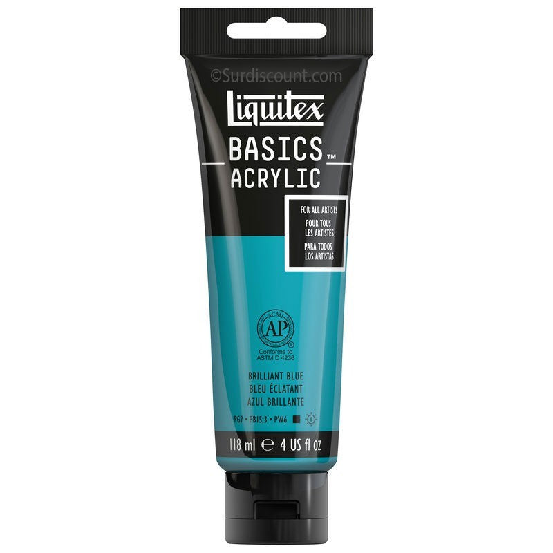 Peinture Acrylique en tube bleu éclatant 118ml - Liquitex Basics