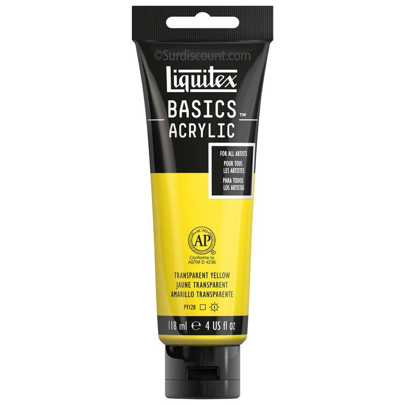 Peinture Acrylique en tube jaune transparent 118ml - Liquitex Basics