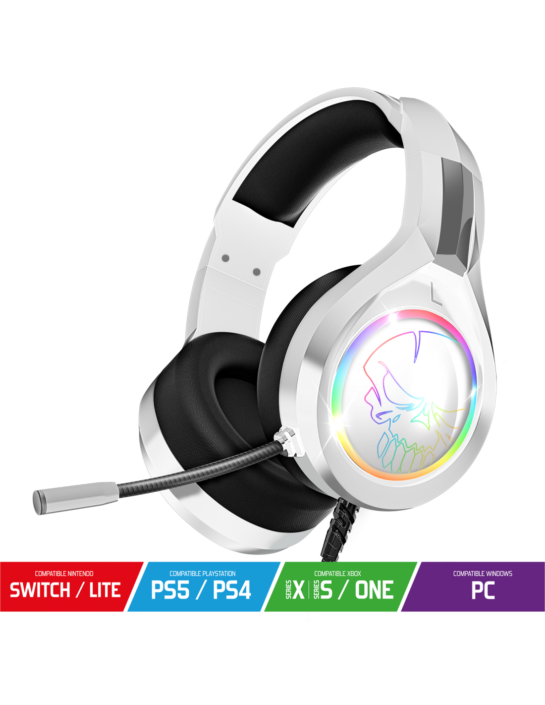 Casque Pro H8 blanc - Spirit Of Gamer