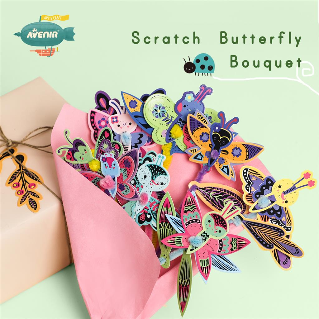 Scratch carte à gratter Bouquet papillon