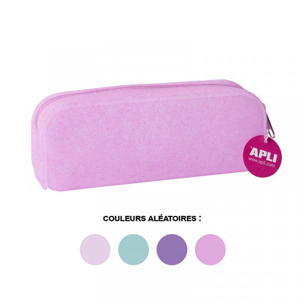 Trousse scolaire à paillettes en silicone rose vert violet