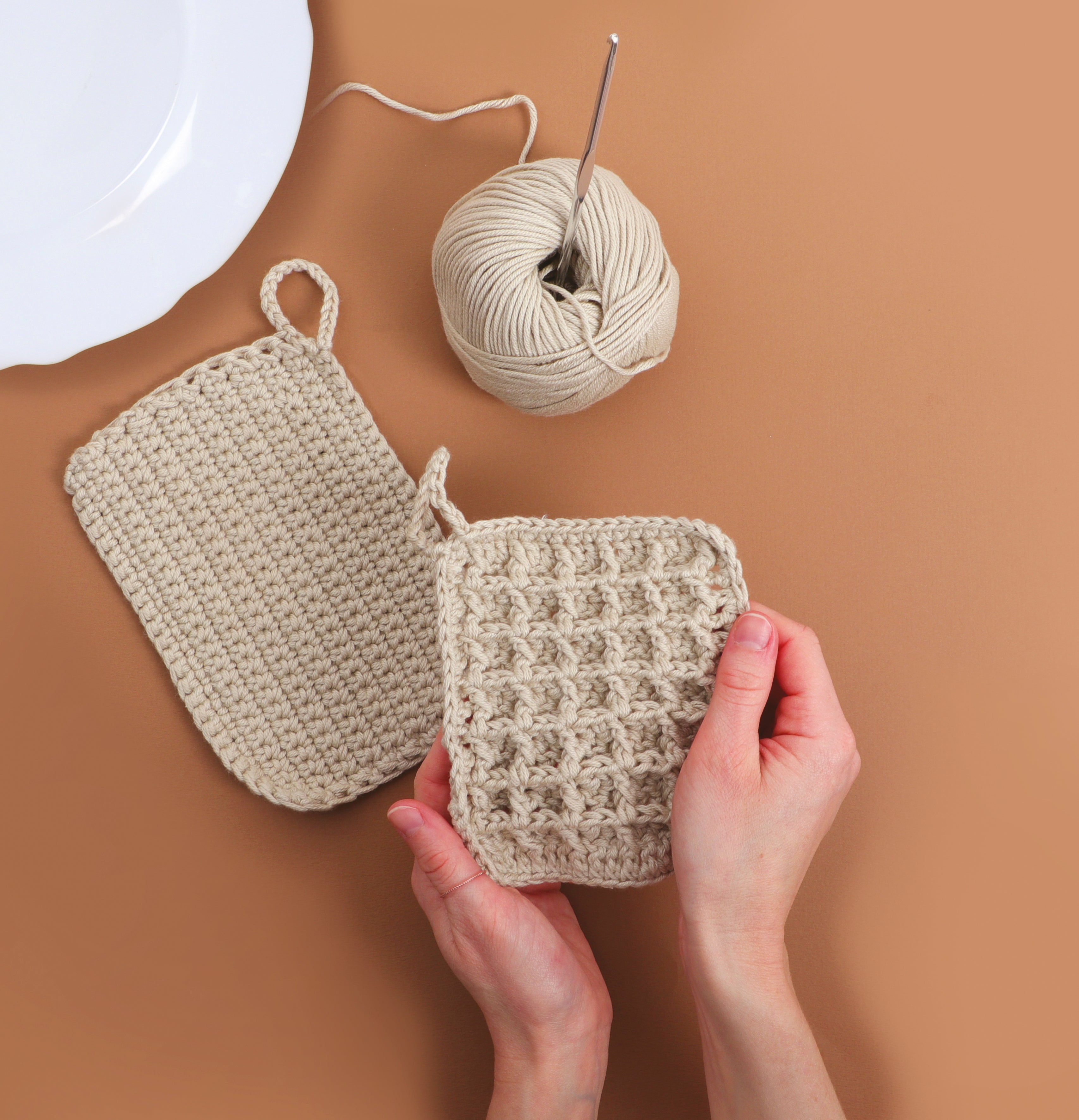 kit Crochet zéro déchet Éponges réutilisables