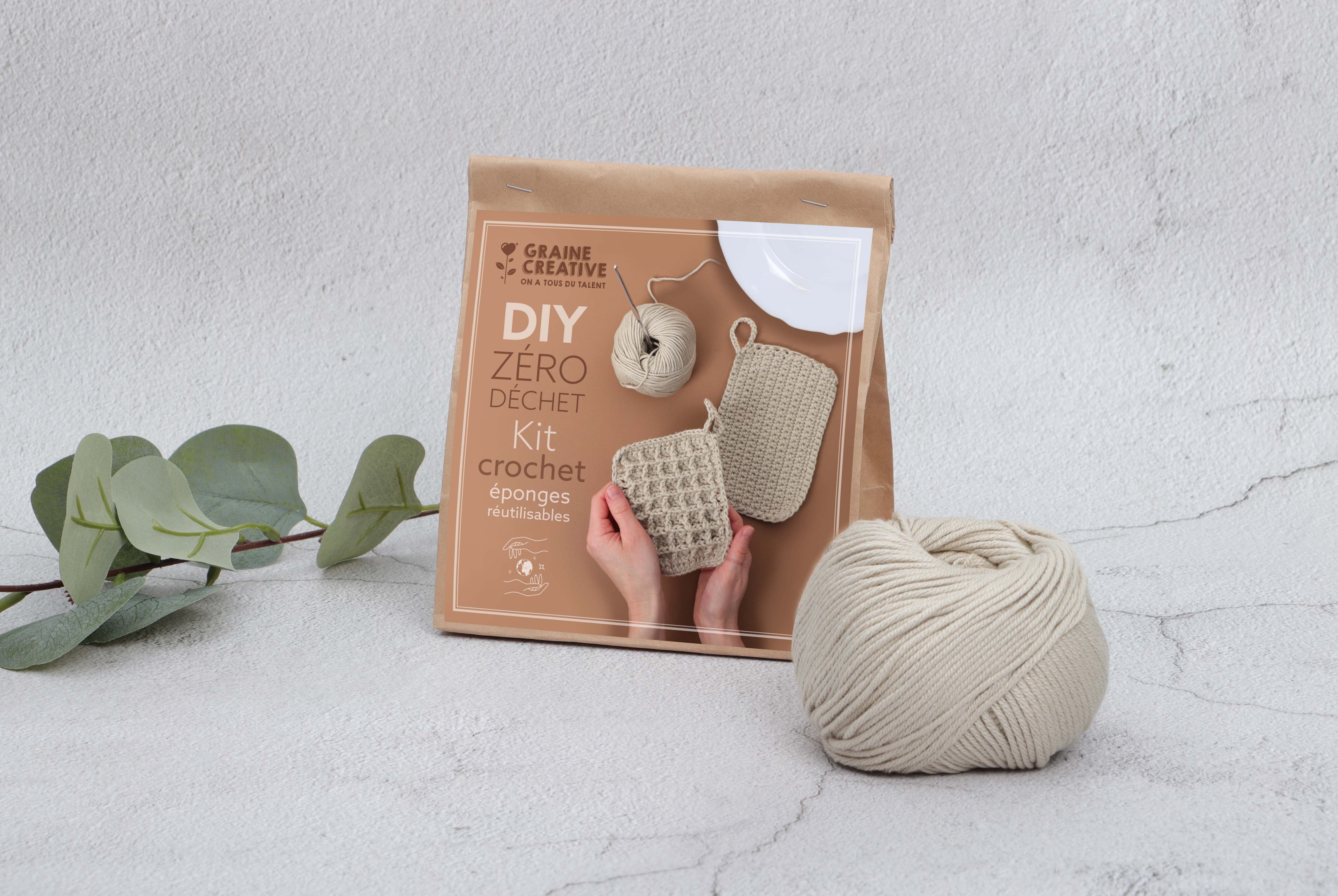 kit Crochet zéro déchet Éponges réutilisables