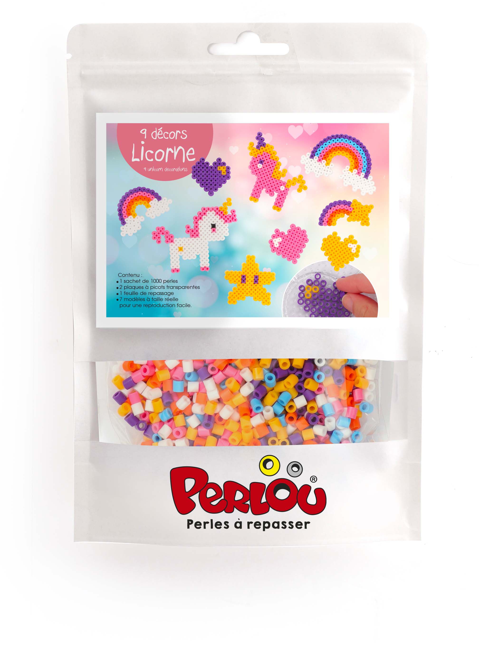 KIT PERLOU LICORNE ARC-EN-CIEL 1000 PERLES